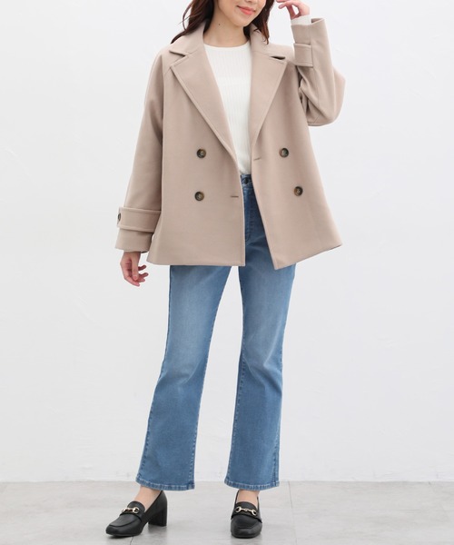 Honeys（ハニーズ）の「ピーコート（ピーコート・レディース・杢グレー/アイボリー/モカ/ネイビー/ブラック・L/M/S/LL）」の20枚目の写真