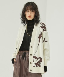 PUBLIC TOKYO | ビッグフラワージャガードカーディガン(カーディガン/ボレロ)