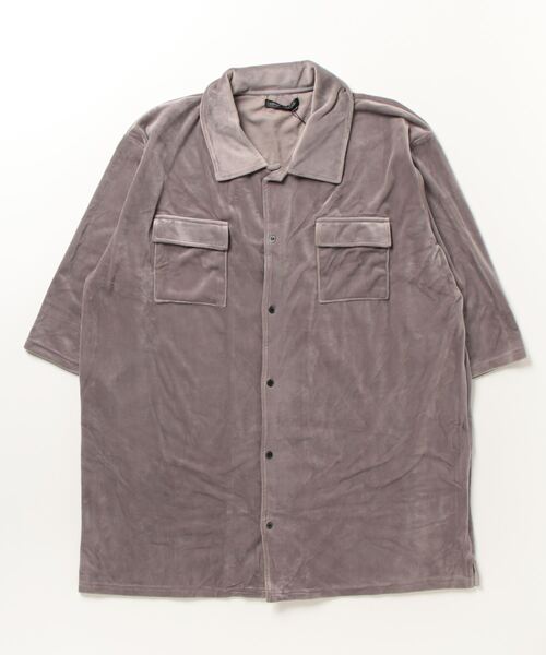 Bling Leads(ブリングリーズ)の「【Bling Leads】 ベロアコーチジャケット(シャツ/ブラウス・メンズ・ブラウン/グレー・MEDIUM/LARGE)」の2枚目の写真
