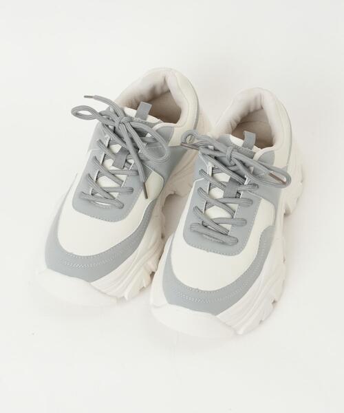 WEGO（ウィゴー）の「WEGO/配色厚底スニーカー（スニーカー・レディース・ブラック/ホワイト系その他/ライトグレー・MEDIUM/LARGE）」の14枚目の写真