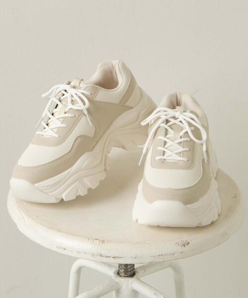 WEGO（ウィゴー）の「WEGO/配色厚底スニーカー（スニーカー・レディース・ブラック/ホワイト系その他/ライトグレー・MEDIUM/LARGE）」の9枚目の写真