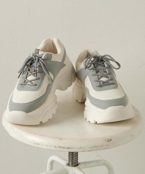 WEGO（ウィゴー）の「WEGO/配色厚底スニーカー（スニーカー・レディース・ブラック/ホワイト系その他/ライトグレー・MEDIUM/LARGE）」の11枚目の写真