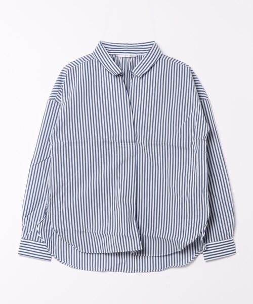 m.f.editorial(エムエフエディトリアル)の「【WEB限定販売】m.f.エディトリアル レディース 形態安定 スキッパープルオーバー長袖ブラウス(ビジネスシャツ・レディース・ホワイト/ネイビー・S/LARGE/MEDIUM)」の13枚目の写真