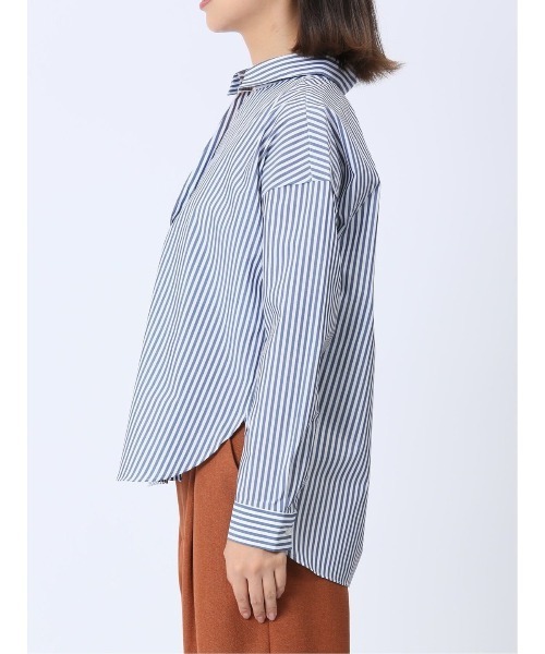 m.f.editorial(エムエフエディトリアル)の「【WEB限定販売】m.f.エディトリアル レディース 形態安定 スキッパープルオーバー長袖ブラウス(ビジネスシャツ・レディース・ホワイト/ネイビー・S/LARGE/MEDIUM)」の16枚目の写真
