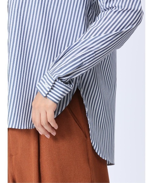 m.f.editorial(エムエフエディトリアル)の「【WEB限定販売】m.f.エディトリアル レディース 形態安定 スキッパープルオーバー長袖ブラウス(ビジネスシャツ・レディース・ホワイト/ネイビー・S/LARGE/MEDIUM)」の19枚目の写真