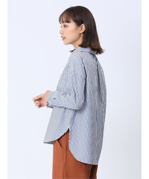 m.f.editorial(エムエフエディトリアル)の「【WEB限定販売】m.f.エディトリアル レディース 形態安定 スキッパープルオーバー長袖ブラウス(ビジネスシャツ・レディース・ホワイト/ネイビー・S/LARGE/MEDIUM)」の20枚目の写真