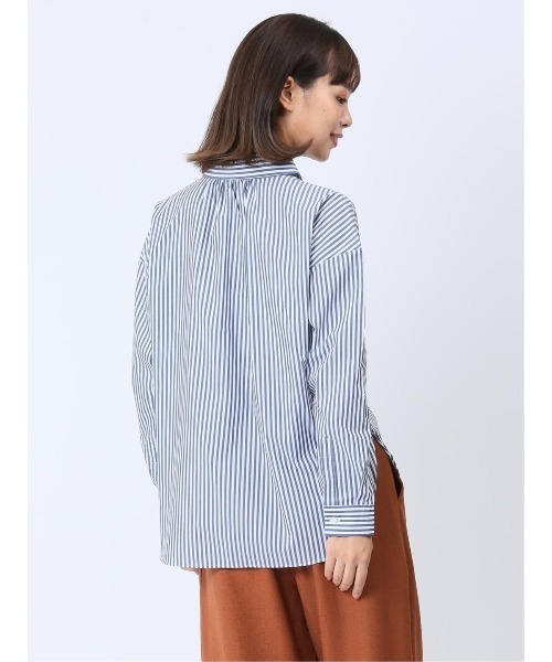 m.f.editorial(エムエフエディトリアル)の「【WEB限定販売】m.f.エディトリアル レディース 形態安定 スキッパープルオーバー長袖ブラウス(ビジネスシャツ・レディース・ホワイト/ネイビー・S/LARGE/MEDIUM)」の21枚目の写真