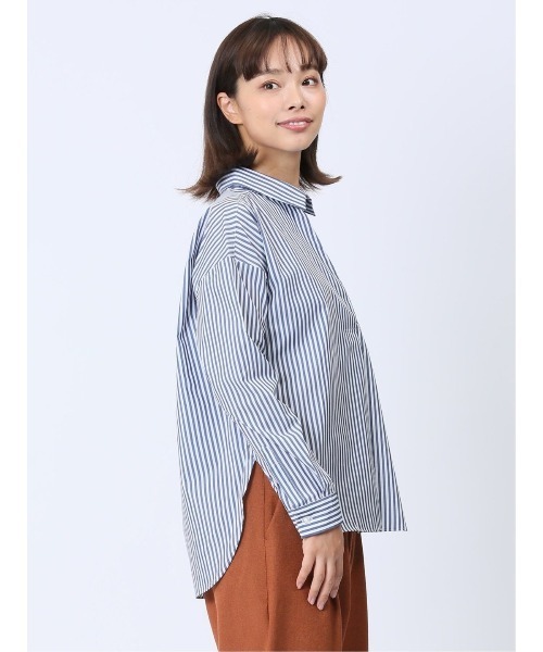 m.f.editorial(エムエフエディトリアル)の「【WEB限定販売】m.f.エディトリアル レディース 形態安定 スキッパープルオーバー長袖ブラウス(ビジネスシャツ・レディース・ホワイト/ネイビー・S/LARGE/MEDIUM)」の22枚目の写真