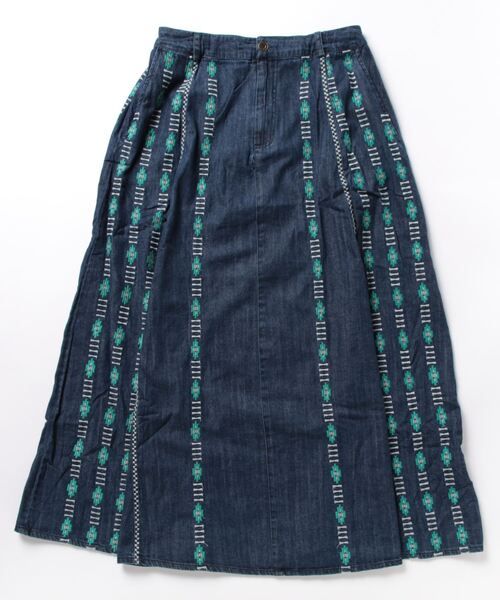 チャイハネ（チャイハネ）の「【チャイハネ】ソンデニ刺繍スカート（デニムスカート・レディース・ライトブルー/ダークブルー・FREE）」の5枚目の写真