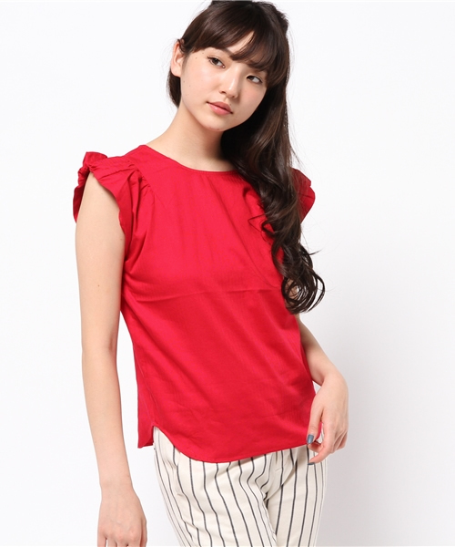 Kastane（カスタネ）の「【Kastane】袖ギャザーブラウス（シャツ/ブラウス・レディース・カーキ/レッド/ブラック/アイボリー・FREE）」の18枚目の写真