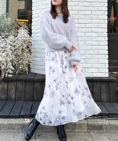 INGNI(イング)の「Backリボンフェザーヤーンニット(ニット/セーター・レディース・ライトグレー/ピンク/ブラック/オフホワイト・M)」の20枚目の写真
