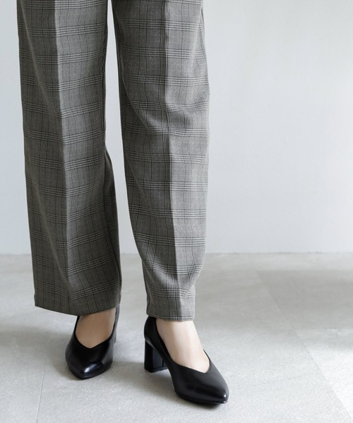 晴雨兼用 アーモンドトゥ Vカット ストレッチパンプス【日本製】（パンプス）｜chocolates（チョコラテス）