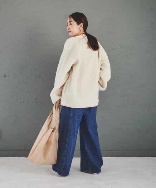 coen（コーエン）の「【WEB限定】BLEU DE VERDUN（ブルーデバードン）別注ボアジャケット（ノーカラージャケット・レディース・オフホワイト/ダークグレー・M/L）」の17枚目の写真