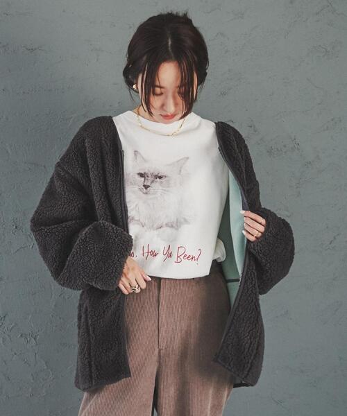 coen（コーエン）の「【WEB限定】BLEU DE VERDUN（ブルーデバードン）別注ボアジャケット（ノーカラージャケット・レディース・オフホワイト/ダークグレー・M/L）」の15枚目の写真