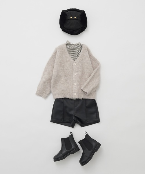 CIAOPANIC TYPY（チャオパニックティピー）の「【KIDS】フェイクレザーショートパンツ（その他パンツ・キッズ・ブラック・S/M/L/XL/XXL）」の2枚目の写真