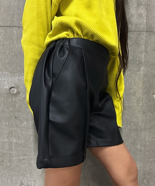 CIAOPANIC TYPY（チャオパニックティピー）の「【KIDS】フェイクレザーショートパンツ（その他パンツ・キッズ・ブラック・S/M/L/XL/XXL）」の13枚目の写真