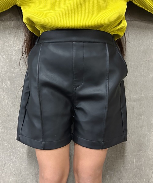 CIAOPANIC TYPY（チャオパニックティピー）の「【KIDS】フェイクレザーショートパンツ（その他パンツ・キッズ・ブラック・S/M/L/XL/XXL）」の12枚目の写真