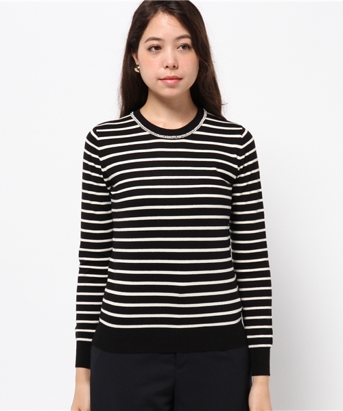 NATURAL BEAUTY BASIC（ナチュラルビューティーベーシック）の「ビジューニット（ニット/セーター・レディース・ボルドー/ブラック系その他/グレー・MEDIUM）」の8枚目の写真