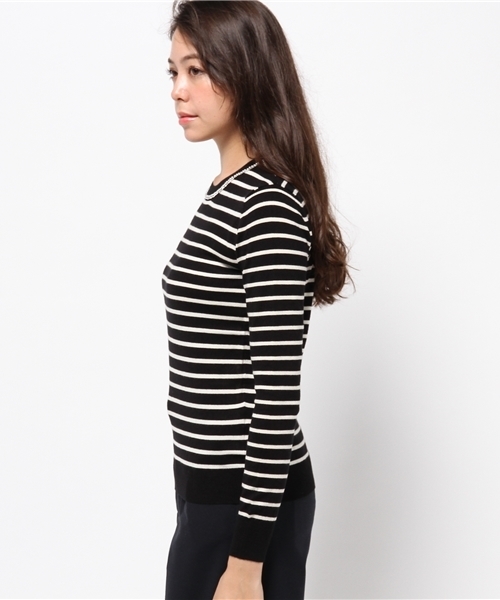 NATURAL BEAUTY BASIC（ナチュラルビューティーベーシック）の「ビジューニット（ニット/セーター・レディース・ボルドー/ブラック系その他/グレー・MEDIUM）」の9枚目の写真