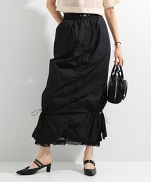 Ray BEAMS | Ray BEAMS / メッシュ レイヤー ドロスト スカート(スカート)