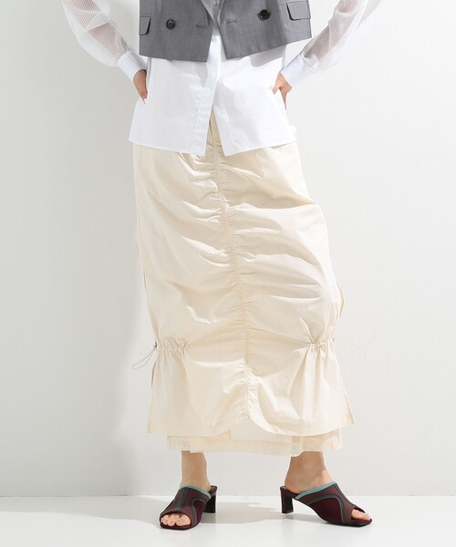 Ray BEAMS(レイビームス)の「Ray BEAMS / メッシュ レイヤー ドロスト スカート(スカート・レディース・ブラック/アイボリー・0/1)」の14枚目の写真