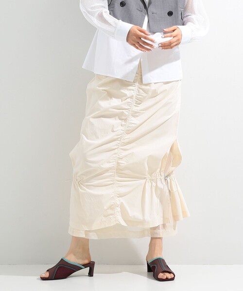 Ray BEAMS(レイビームス)の「Ray BEAMS / メッシュ レイヤー ドロスト スカート(スカート・レディース・ブラック/アイボリー・0/1)」の12枚目の写真