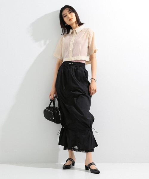 Ray BEAMS 新品　メッシュ レイヤー ドロスト スカート Ray BEAMS（レイビームス）の「Ray BEAMS / メッシュ レイヤー