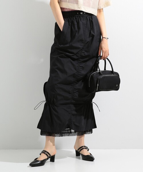 Ray BEAMS(レイビームス)の「Ray BEAMS / メッシュ レイヤー ドロスト スカート(スカート・レディース・ブラック/アイボリー・0/1)」の19枚目の写真