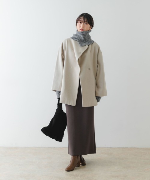 RODE SKO（ロデスコ）の「2WAYリブネックウォーマー（ネックウォーマー/スヌード・レディース・ベージュ/ブラック/グレー・ONE）」の7枚目の写真