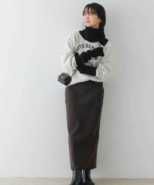 RODE SKO（ロデスコ）の「2WAYリブネックウォーマー（ネックウォーマー/スヌード・レディース・ベージュ/ブラック/グレー・ONE）」の11枚目の写真