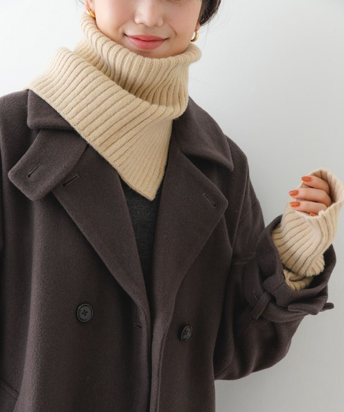 RODE SKO（ロデスコ）の「2WAYリブネックウォーマー（ネックウォーマー/スヌード・レディース・ベージュ/ブラック/グレー・ONE）」の12枚目の写真
