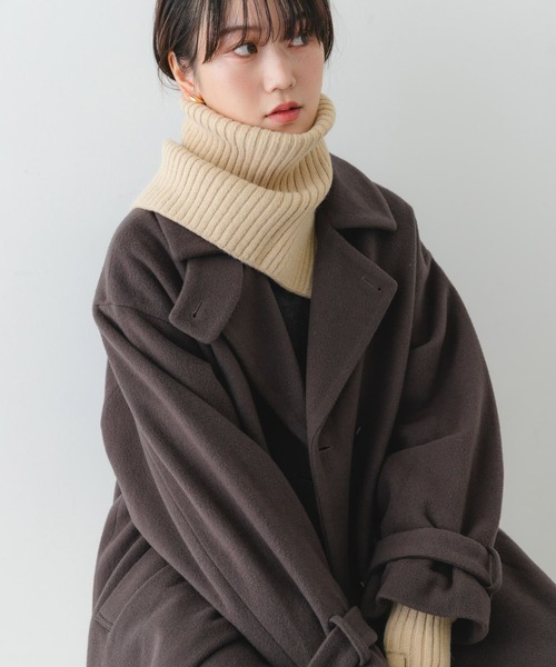 RODE SKO（ロデスコ）の「2WAYリブネックウォーマー（ネックウォーマー/スヌード・レディース・ベージュ/ブラック/グレー・ONE）」の14枚目の写真