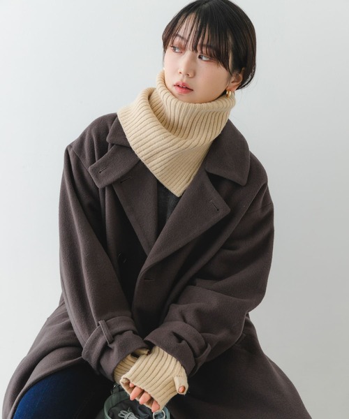 RODE SKO（ロデスコ）の「2WAYリブネックウォーマー（ネックウォーマー/スヌード・レディース・ベージュ/ブラック/グレー・ONE）」の15枚目の写真