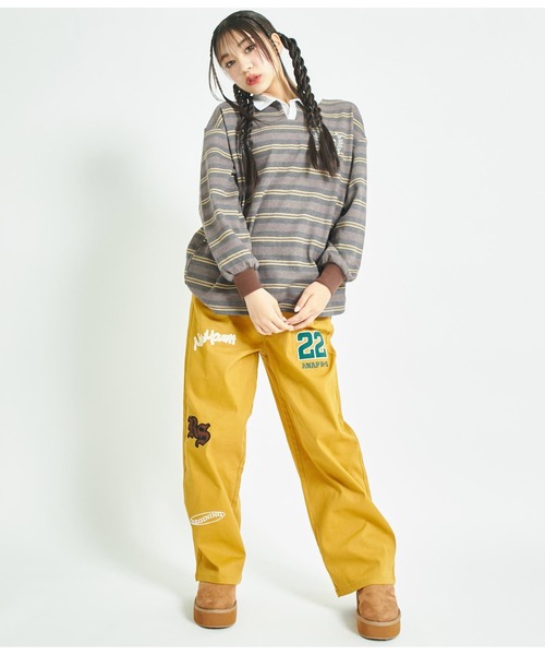 ANAP GiRL(アナップガール)の「R+Sワッペン付パンツ(その他パンツ・キッズ・マスタード/ブルー/ブラック・S/M/XS)」の4枚目の写真