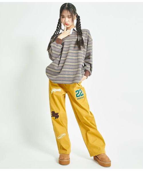 ANAP GiRL(アナップガール)の「R+Sワッペン付パンツ(その他パンツ・キッズ・マスタード/ブルー/ブラック・S/M/XS)」の6枚目の写真