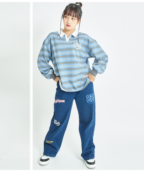 ANAP GiRL(アナップガール)の「R+Sワッペン付パンツ(その他パンツ・キッズ・マスタード/ブルー/ブラック・S/M/XS)」の10枚目の写真