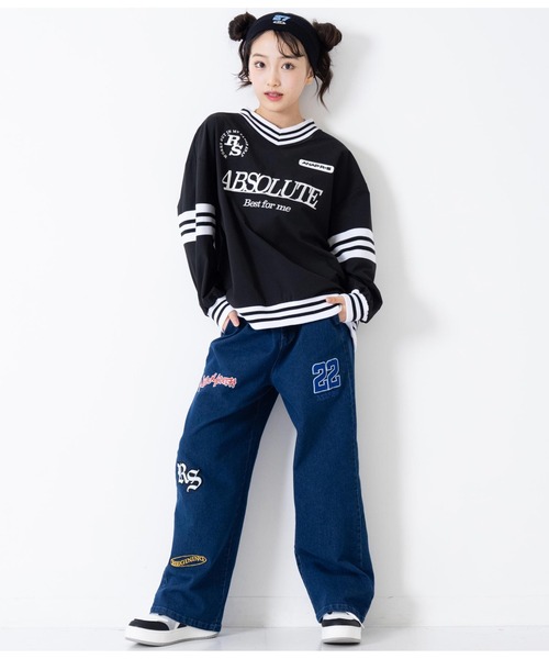 ANAP GiRL(アナップガール)の「R+Sワッペン付パンツ(その他パンツ・キッズ・マスタード/ブルー/ブラック・S/M/XS)」の16枚目の写真