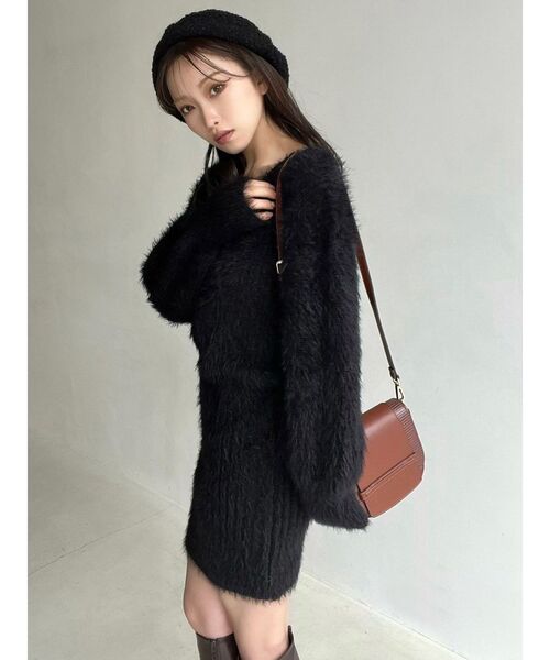 RESEXXY（リゼクシー）の「シャギーニットワンピース（ワンピース・レディース・その他1/ピンク/ブラック・FREE）」の8枚目の写真