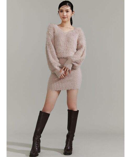 RESEXXY（リゼクシー）の「シャギーニットワンピース（ワンピース・レディース・その他1/ピンク/ブラック・FREE）」の17枚目の写真