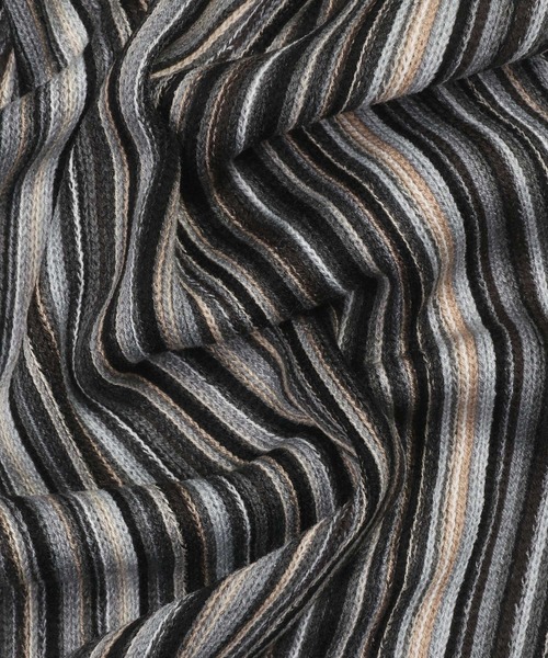 LANVIN en Bleu（ランバンオンブルー）の「マルチストライプ ラッセル マフラー（マフラー・メンズ・ブラウン/ブラック・FREE）」の7枚目の写真