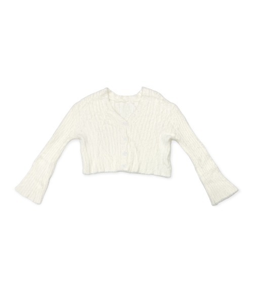 Chouchour(シュシュール)の「【chouchour/シュシュール】フェザー糸ショート丈カーディガン(カーディガン/ボレロ・レディース・ホワイト/ブラック/グレー/サックスブルー/ピンク・FREE)」の7枚目の写真