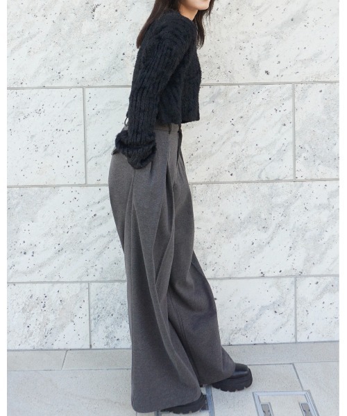 Chouchour(シュシュール)の「【chouchour/シュシュール】フェザー糸ショート丈カーディガン(カーディガン/ボレロ・レディース・ホワイト/ブラック/グレー/サックスブルー/ピンク・FREE)」の10枚目の写真