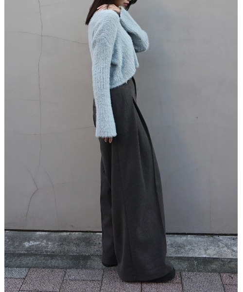 Chouchour(シュシュール)の「【chouchour/シュシュール】フェザー糸ショート丈カーディガン(カーディガン/ボレロ・レディース・ホワイト/ブラック/グレー/サックスブルー/ピンク・FREE)」の15枚目の写真