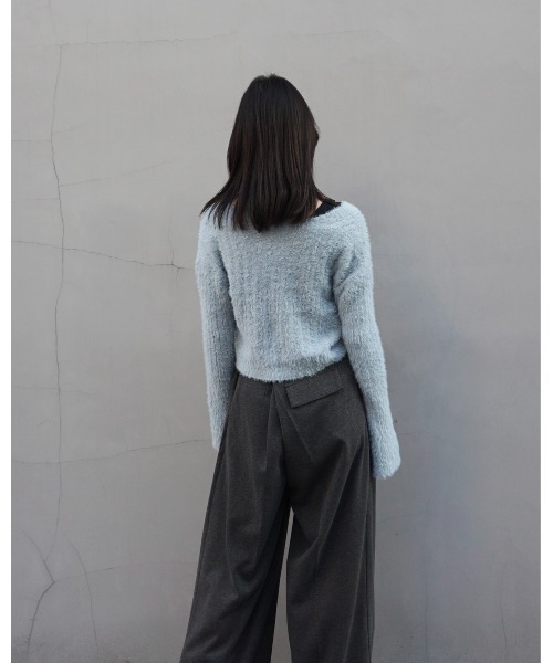 Chouchour(シュシュール)の「【chouchour/シュシュール】フェザー糸ショート丈カーディガン(カーディガン/ボレロ・レディース・ホワイト/ブラック/グレー/サックスブルー/ピンク・FREE)」の16枚目の写真