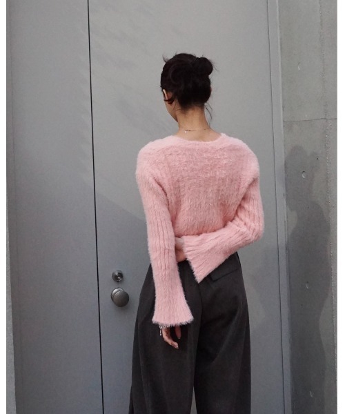 Chouchour(シュシュール)の「【chouchour/シュシュール】フェザー糸ショート丈カーディガン(カーディガン/ボレロ・レディース・ホワイト/ブラック/グレー/サックスブルー/ピンク・FREE)」の22枚目の写真