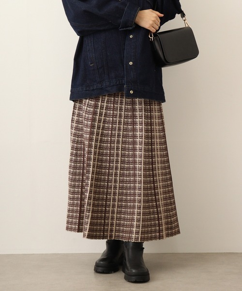 FUNALIVE（ファンアライブ）の「je crois soi チェック柄ジャカードニットスカート（スカート・レディース・ベージュ/ブラック/オフホワイト/ブラウン/グレー/ブラック系その他/グレー系その他/ベージュ系その他・FREE）」の14枚目の写真