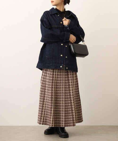 FUNALIVE（ファンアライブ）の「je crois soi チェック柄ジャカードニットスカート（スカート・レディース・ベージュ/ブラック/オフホワイト/ブラウン/グレー/ブラック系その他/グレー系その他/ベージュ系その他・FREE）」の18枚目の写真