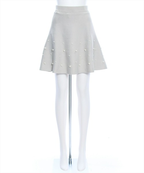 clear（クリア）の「インパン付きパールニットフレアスカート（スカート・レディース・ブラック/グレイッシュベージュ・F）」の10枚目の写真