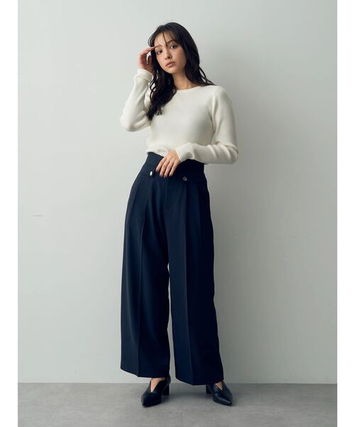 YECCA VECCA（イェッカヴェッカ）の「クルーネックリブ編みニット（ニット/セーター・レディース・ブラック/ベージュ/レッド/オフホワイト・FREE）」の10枚目の写真