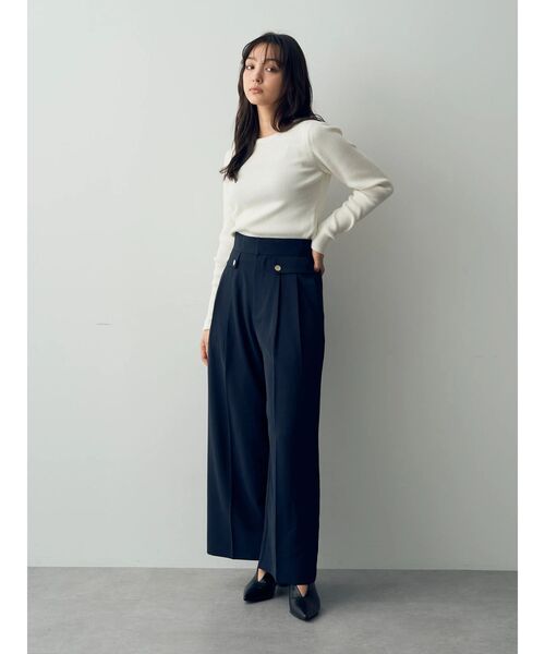 YECCA VECCA（イェッカヴェッカ）の「クルーネックリブ編みニット（ニット/セーター・レディース・ブラック/ベージュ/レッド/オフホワイト・FREE）」の11枚目の写真